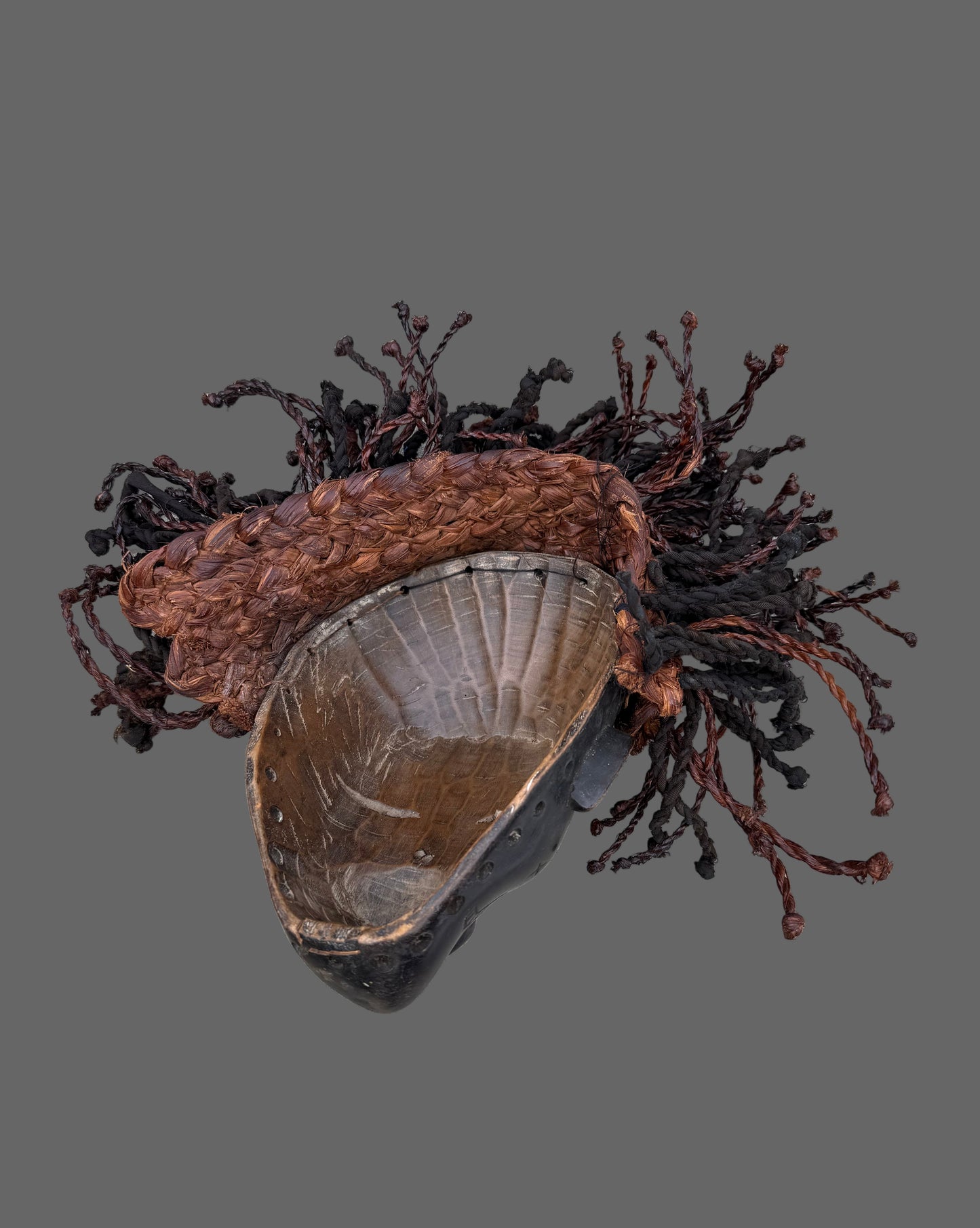 Authentic Carved Wood Mask, Traditional Carved Chokwe Mask Braided Hair, African Wall Decor Collection