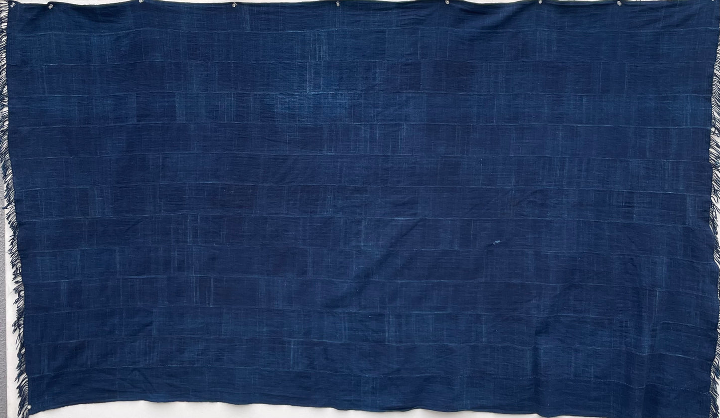 Handcrafted Art Textiles; Woven Fabrics; Other African; Indigo Based; Cotton; Traditional; Intricate Patterns; Vintage; Living Spaces; Home Decor; Indigo Blue Cotton Fabric, Hand Dyed African Cloth