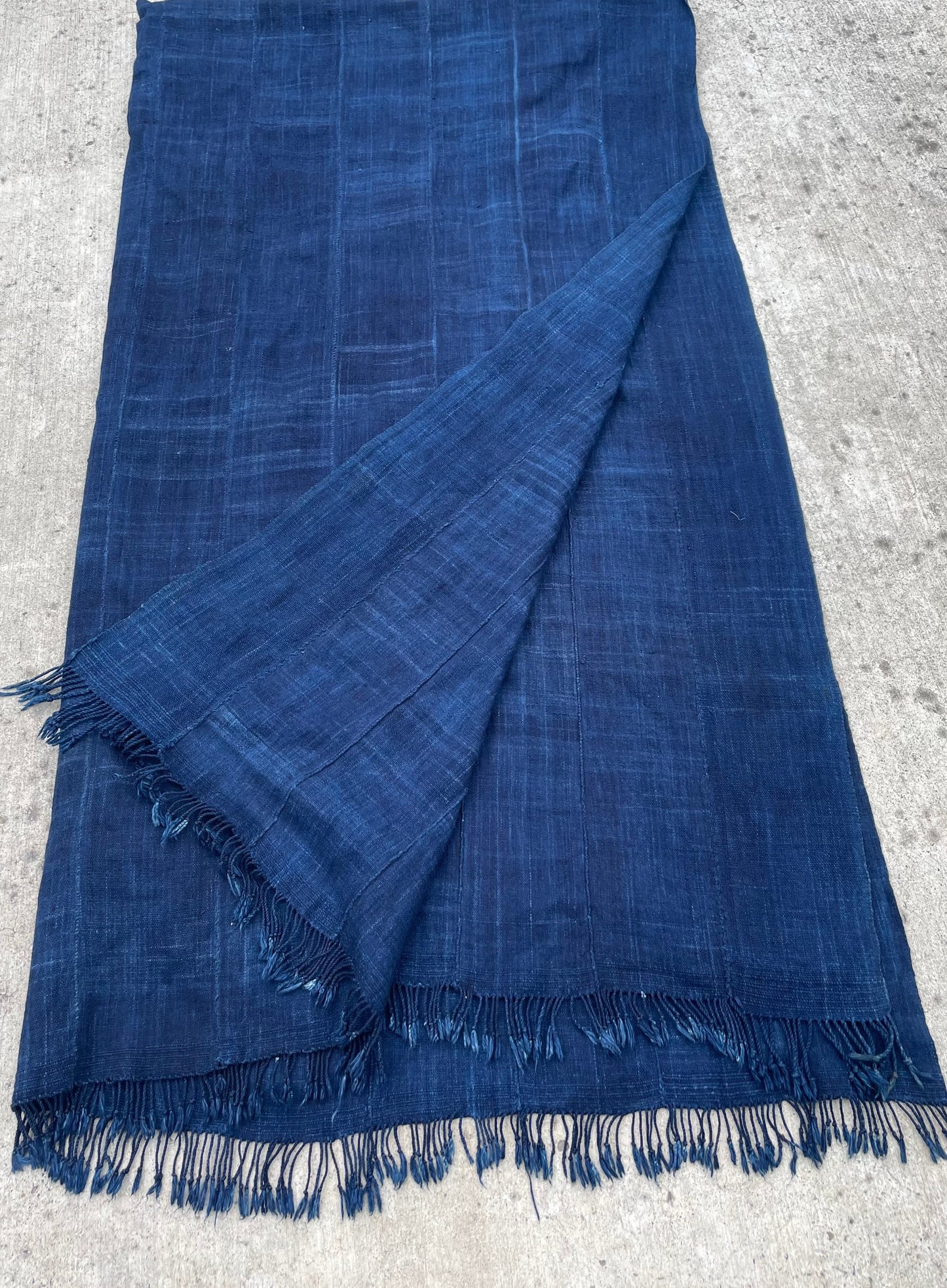 Handcrafted Art Textiles; Woven Fabrics; Other African; Indigo Based; Cotton; Traditional; Intricate Patterns; Vintage; Living Spaces; Home Decor; Indigo Blue Cotton Fabric, Hand Dyed African Cloth