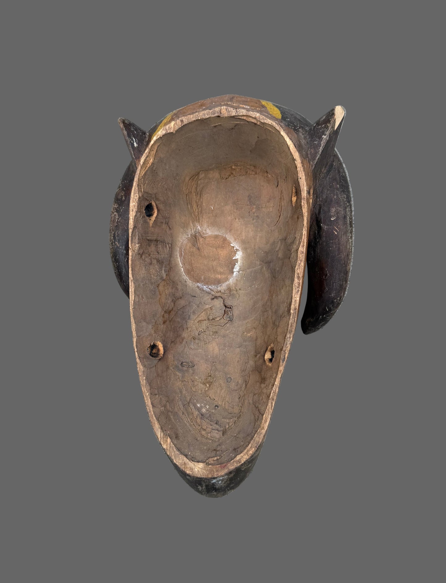 Authentic, Wood Carved Traditional Baule Ram Mask, African Wall Decor Collection