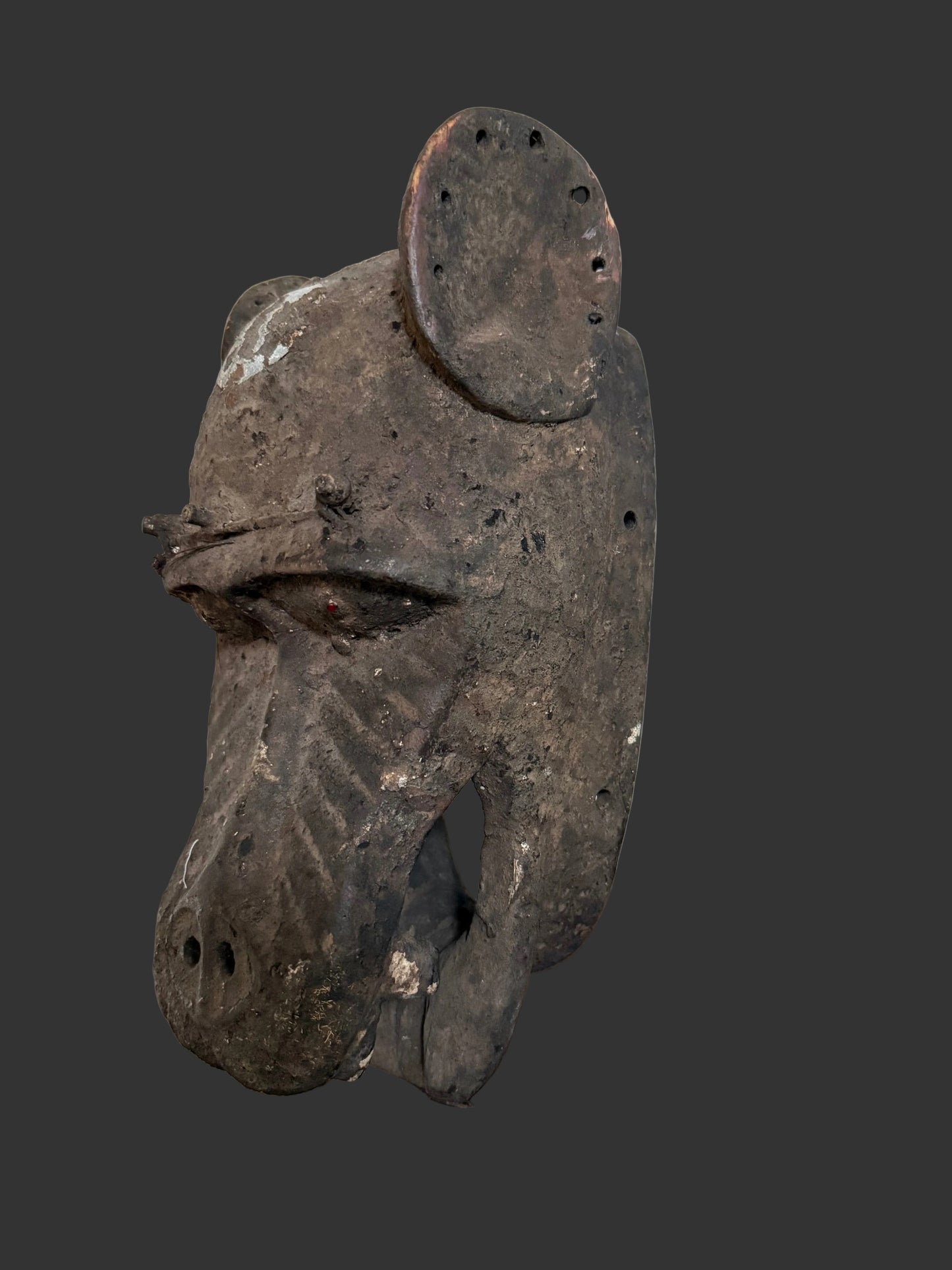 Very Old Baule Hyena Mask, Tribal Wooden African Mask