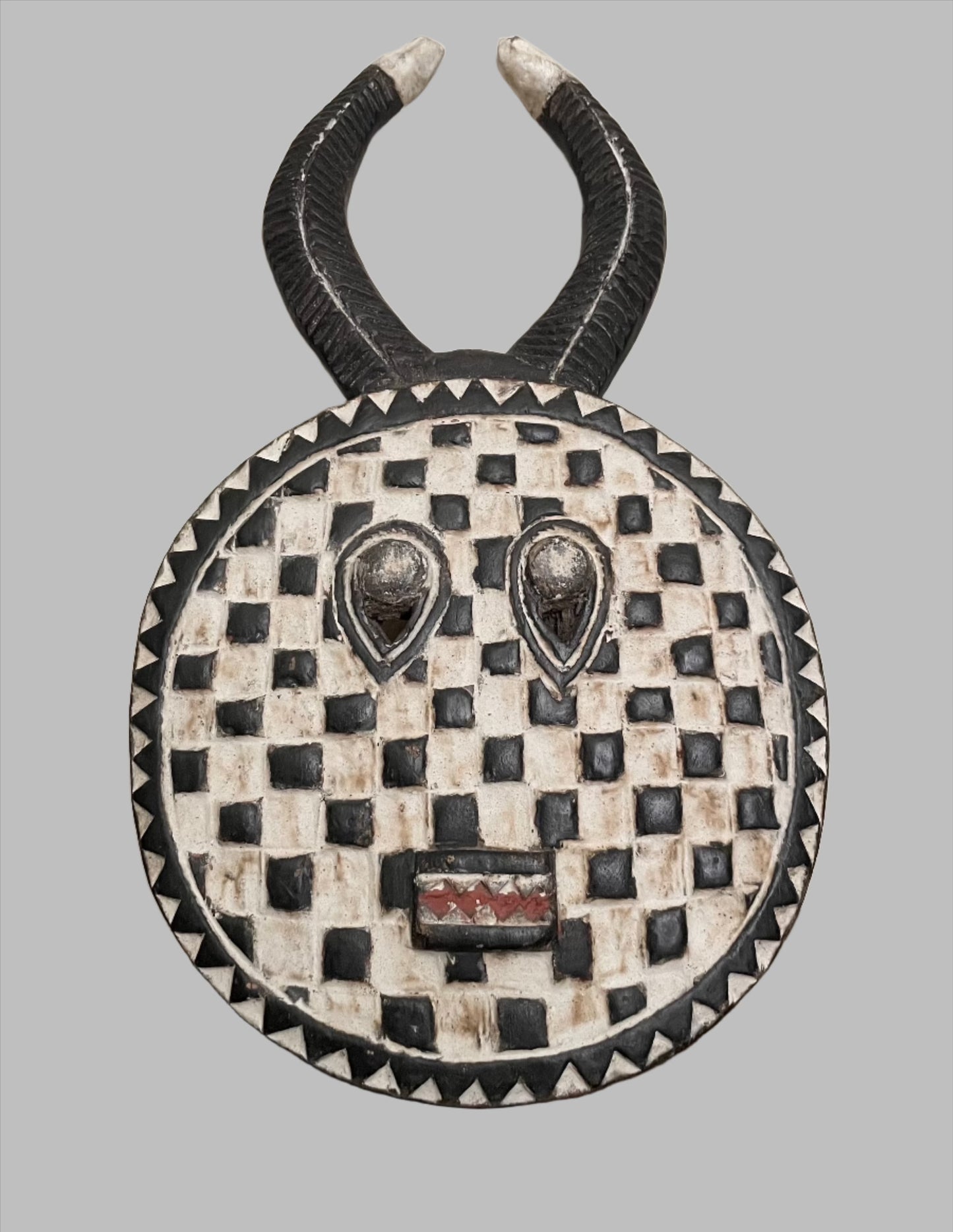 Handcrafted Masks; Collection; Other African; Masks; Vintage Black and White Wooden Mask, African Baule Kple Kple