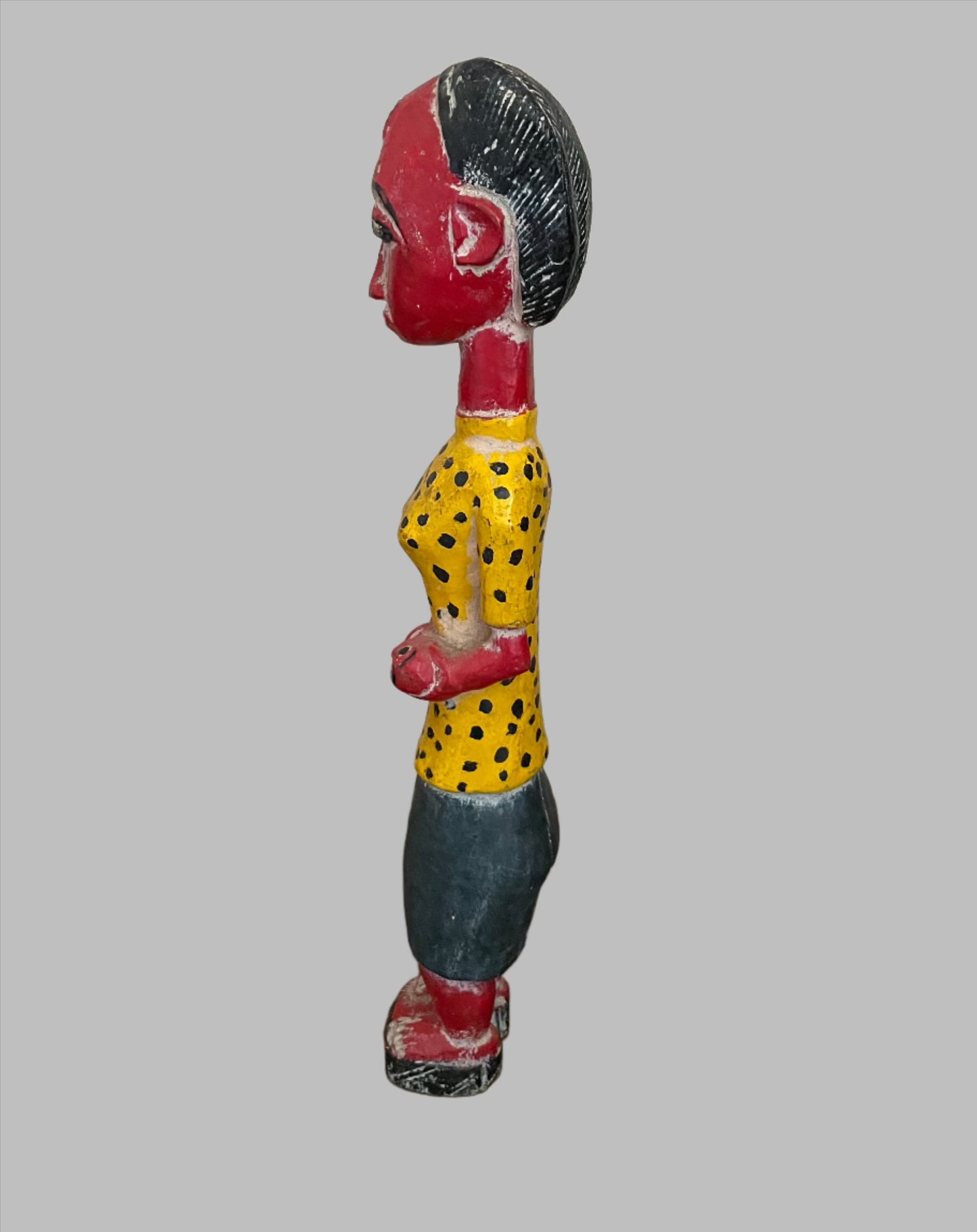 Handcrafted Sculptures and Statues;Collection; Other African; Hand Painted, Vintage African Baule Maternity Statue, Crafted Art, Carved Wood