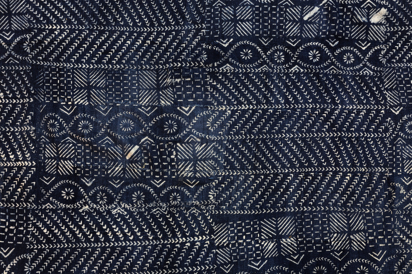 Indigo Textile Resist Dyed Dogon Textiles Cotton Fabrics Vintage Mali Living Home Decor Handcrafted Art - Textiles African Art