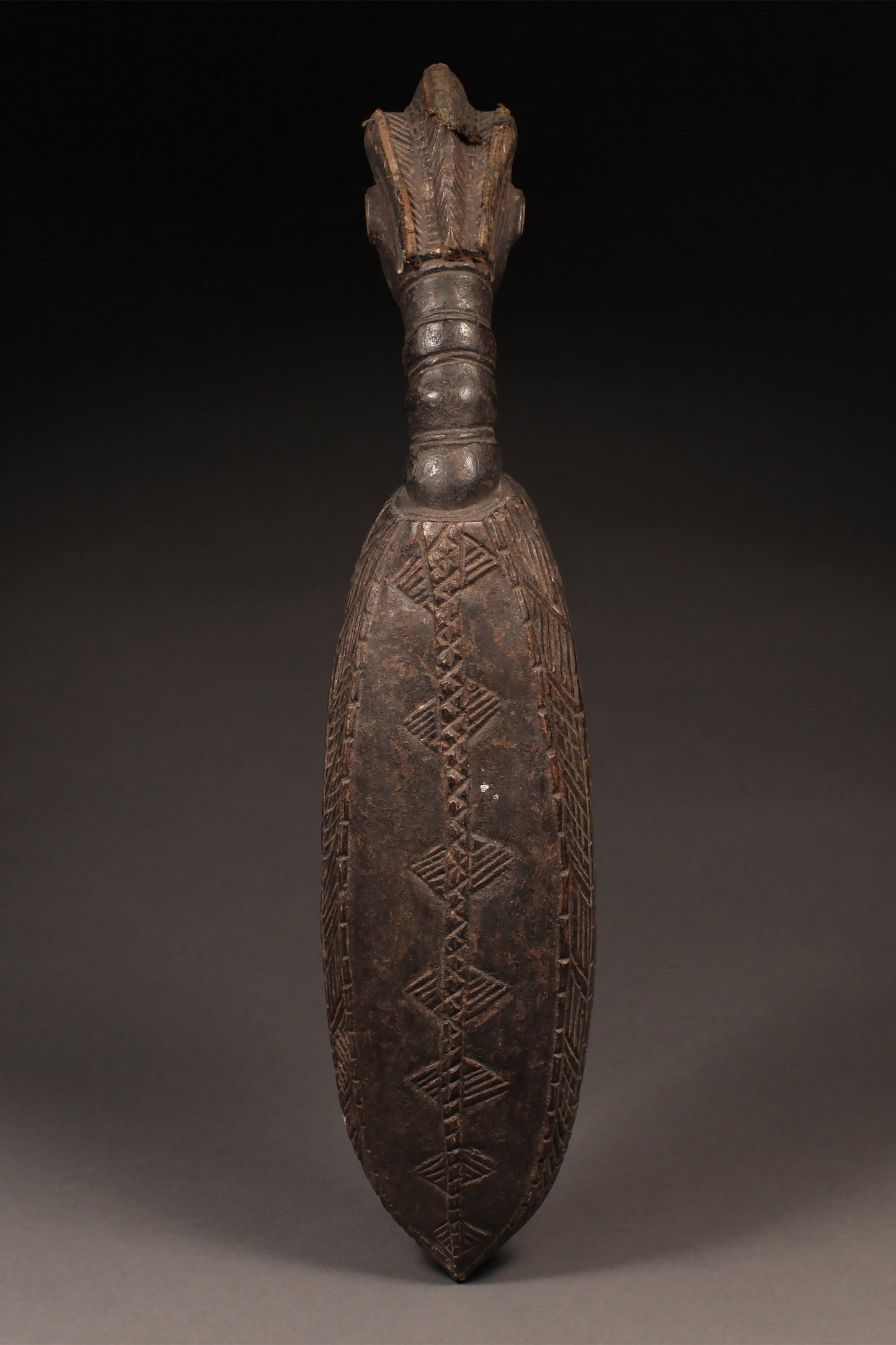 Tribal Objects; Original sculptures and statuary, in any material;Of an age exceeding 100 years ; Ceremonial Ladle Spoon, Dan Tribe, Carved Wood Sculpture Figure, African Art Artifact