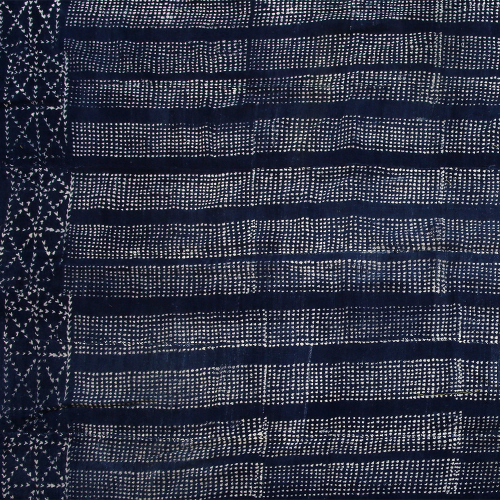 Cotton Vintage Living Home Decor Patterns African Art Indigo Cloth Resist Dyed Mali Handcrafted Art - Textiles Dogon Tribe