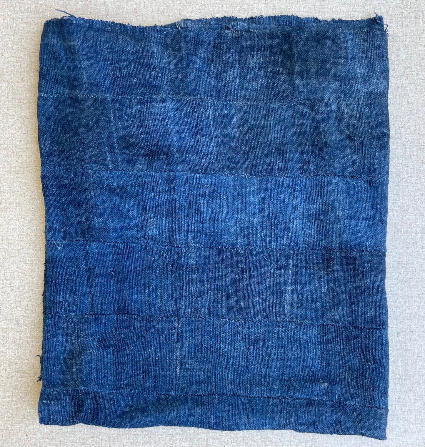 Handcrafted Art Textiles; Woven Fabrics; Other African; Indigo Based; Cotton; Traditional; Intricate Patterns; Home Decor; Indigo Solid Blue Textile Fabric, Woven Cotton, Vintage Blue Textile, West African