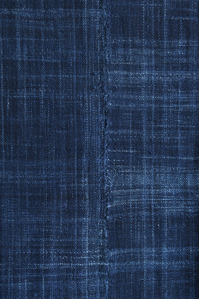 Handcrafted Art Textiles; Woven Fabrics; Other African; Indigo Based; Cotton; Traditional; Intricate Patterns; Home Decor; Indigo Solid Blue Cotton Fabric, Vintage West African Cotton Cloth, Hand Dyed Textile
