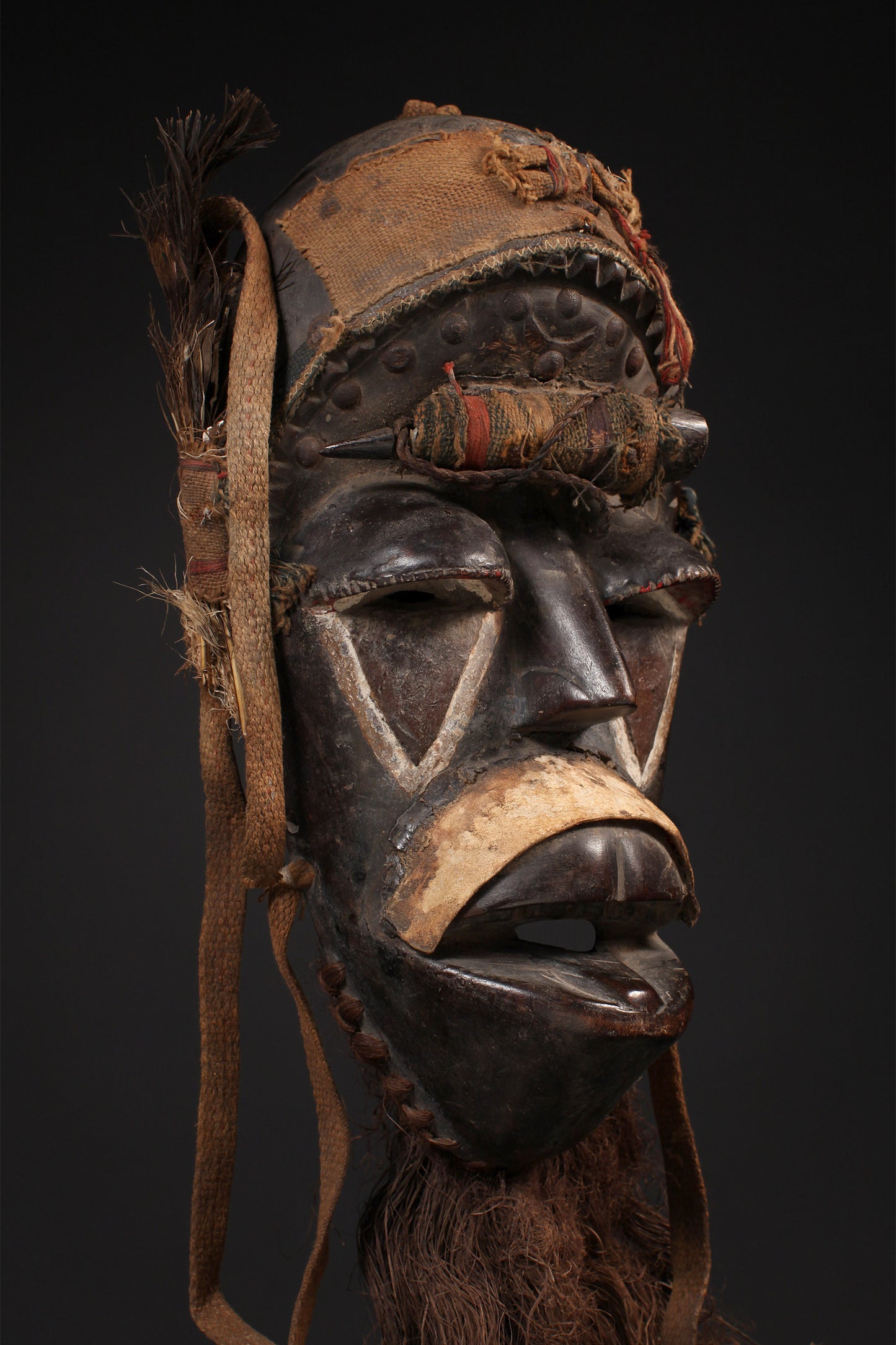 Tribal Masks; Traditional; Collection; Other African; Masks in costumes; African Art Bete Mask, Carved Wood, West Africa