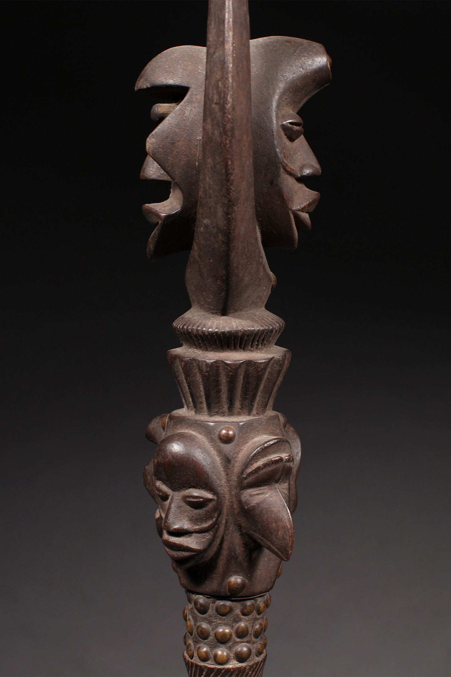 Tribal Objects; Artwork; Collection; Other African; Prestige Object Depicting Masks, Carved Wood, Iron, Dan Tribe, African Art