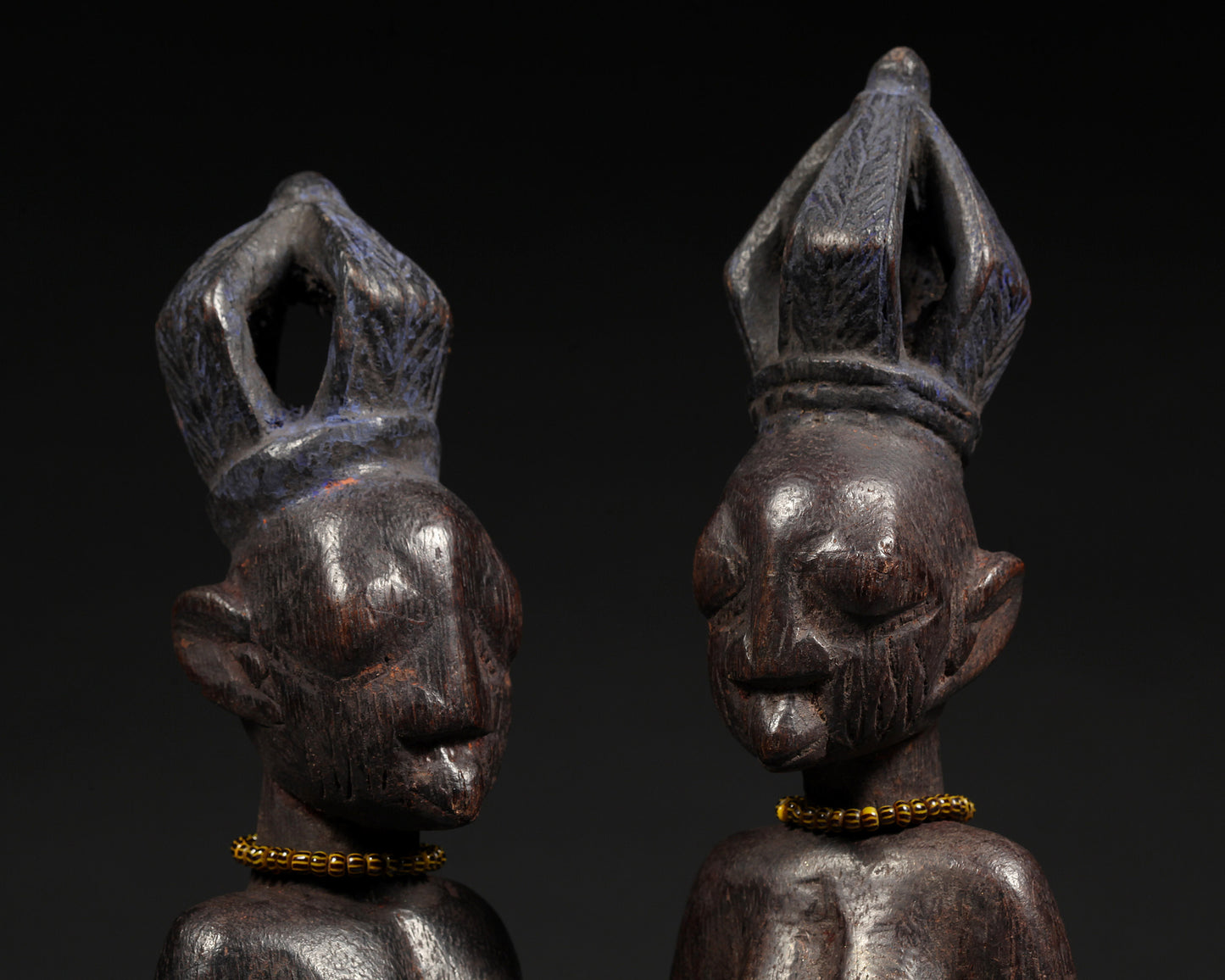 Tribal Sculptures and Statues;Traditional; Collection; Other African; African Ibeji Twin Figures,Yoruba Tribe, Nigeria, Carved Wood