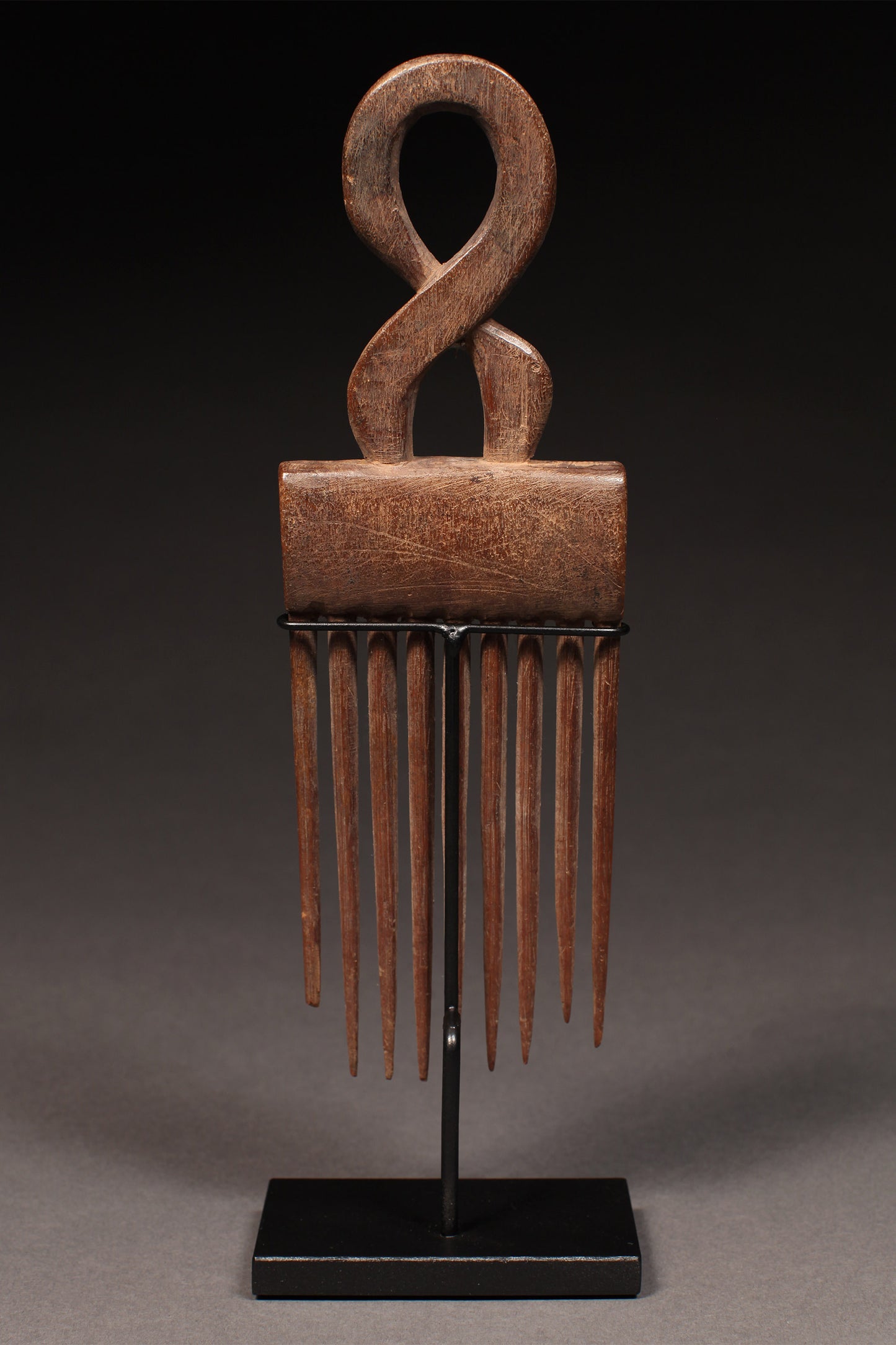 Tribal Objects - African Plural Art - African Art - Objects - Artwork - Decor - Comb with Carved Superstructure, Carved Wood, Ashanti, Ghana, African Sculpture