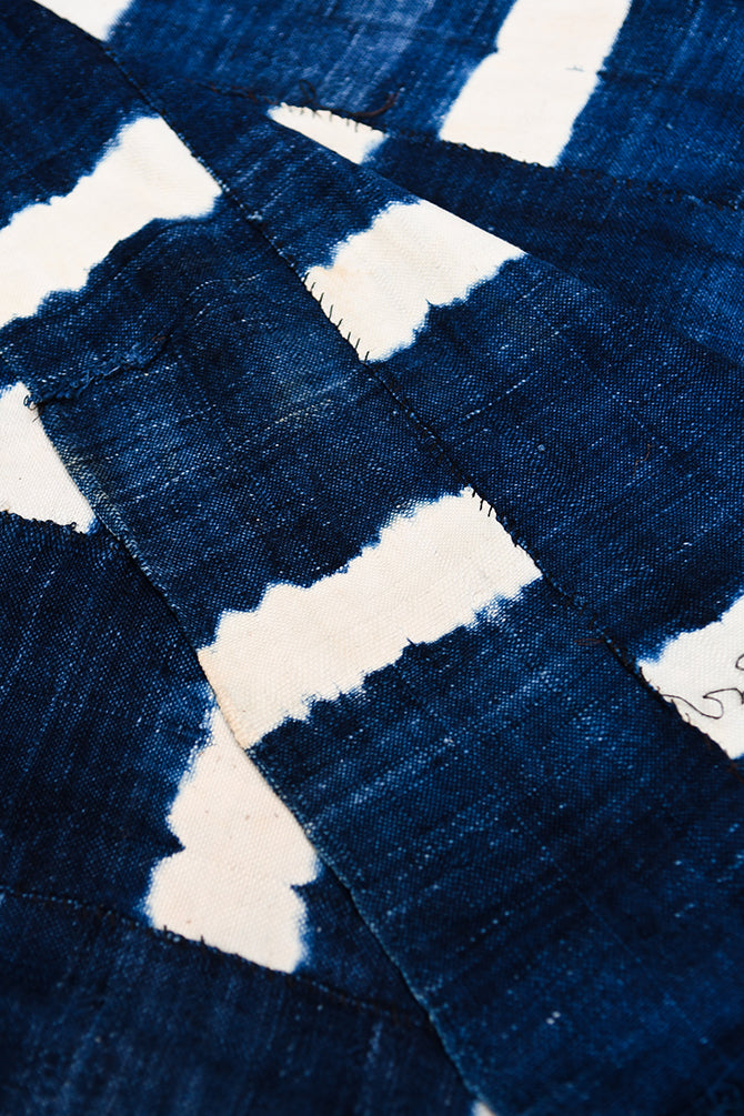Handcrafted Art Textiles; Woven Fabrics; Other African; Indigo Based; Cotton; Traditional; Intricate Patterns; Home Decor; Hand Dyed Indigo Blue Fabric, Traditional African Cotton Textile Tie Dye, Home Decor