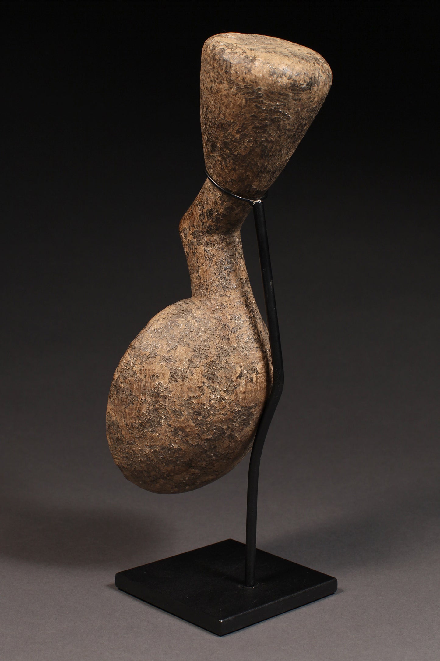 Tribal Objects; Artwork; Collection; Other African; Geometric Ceremonial Ladle Spoon, Carved Wood, Kulango Tribe, African Sculpture Object