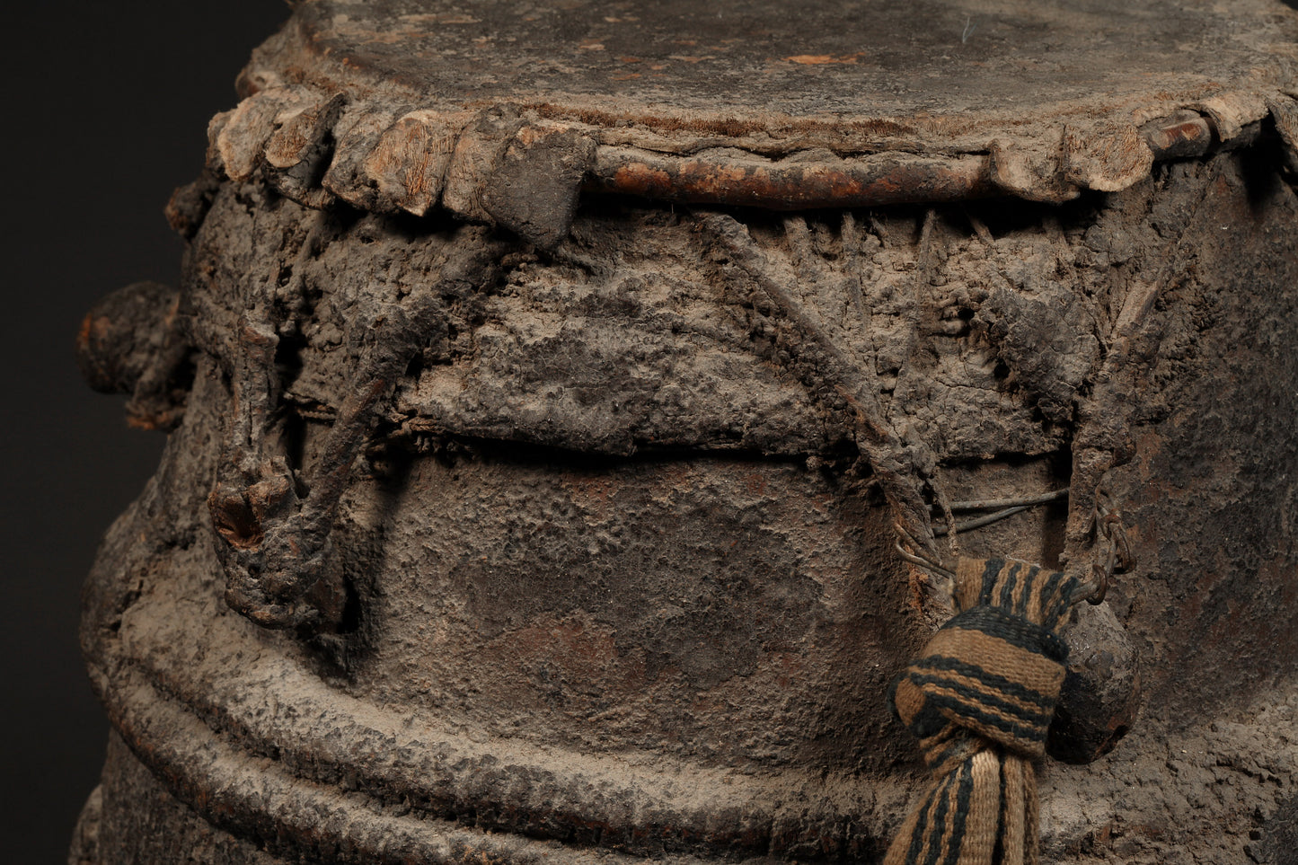 Tribal Objects; Artwork; Collection; Other African; Antique Baule Tribe Drum, Carved Wood, African Folk Art Artifact