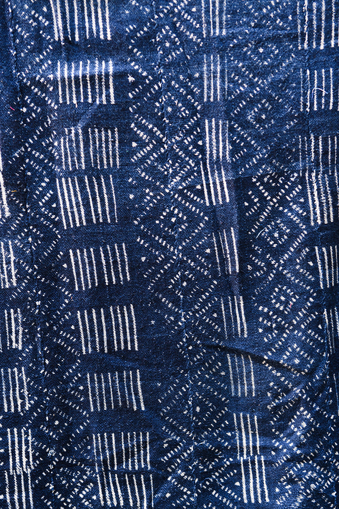 Handcrafted Textiles - African Art - Home Decor - Living - Upholstery - Fabric - Cotton - Resist Dyed - Indigo Blue - Vintage - Dogon