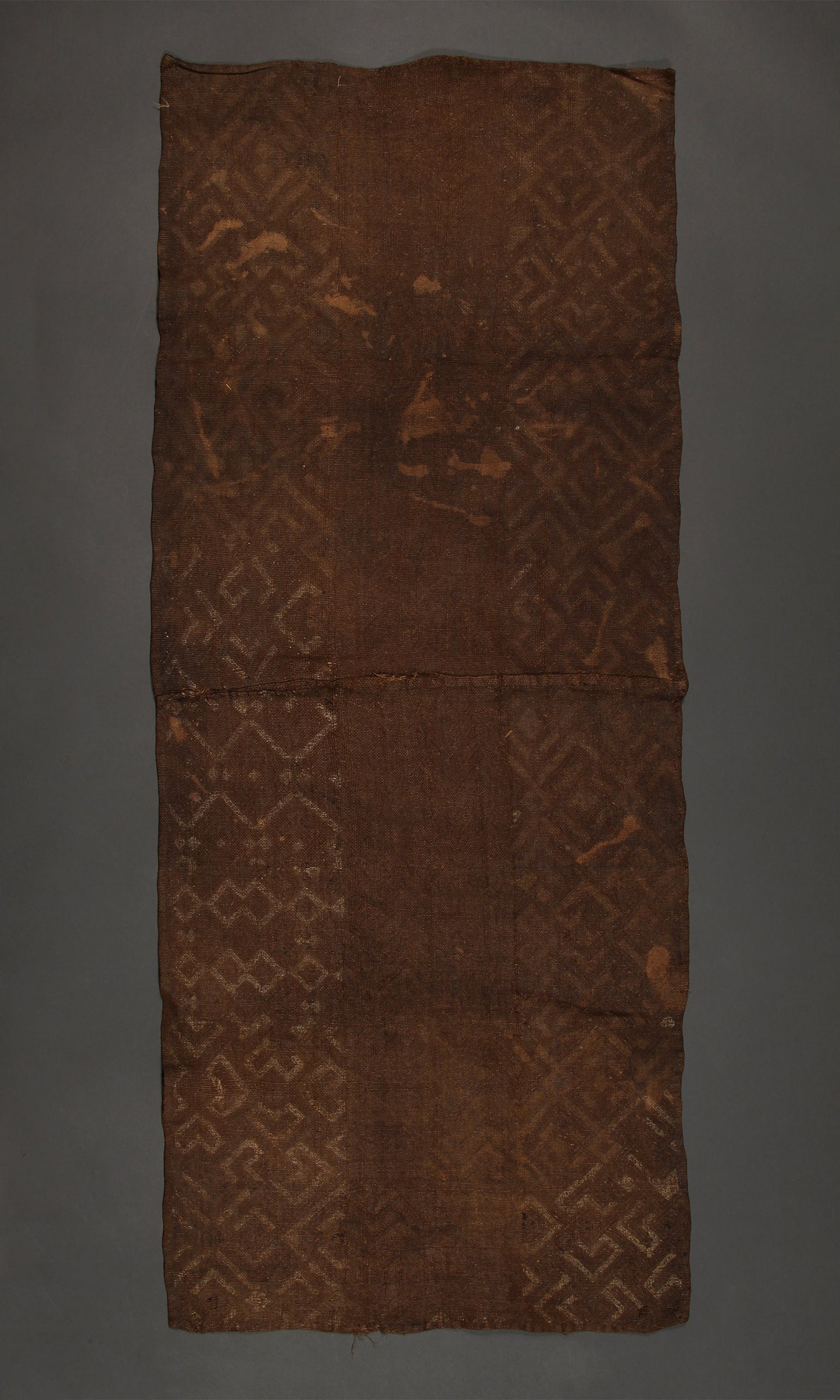 Tribal Textiles; Traditional; Collection; Other African;Shoowa Embroidered Overskirt, Handcrafted Decorative Raffia Textile, African Kuba