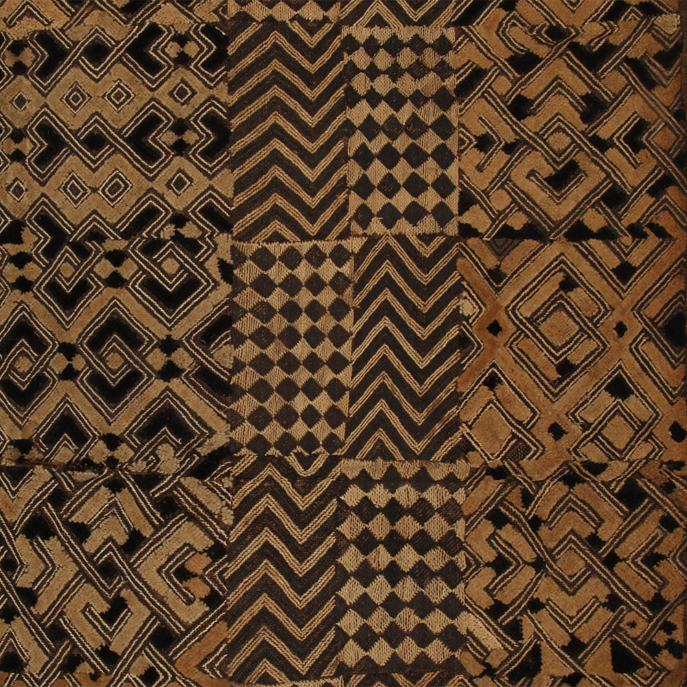 Tribal Textiles; Traditional; Collection; Other African;Shoowa Embroidered Overskirt, Handcrafted Decorative Raffia Textile, African Kuba