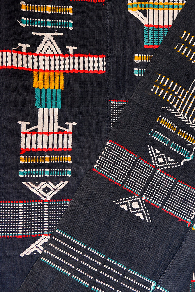 Tribal Textiles - Traditional - Ceremonial - African - Folk Art - Africa - History - Culture - Patterns - Embroidered - Baule - Cotton - Cloth - Baule Tribe - Ivory Coast - Decor - Tapestry - Upholstery - Collectibles