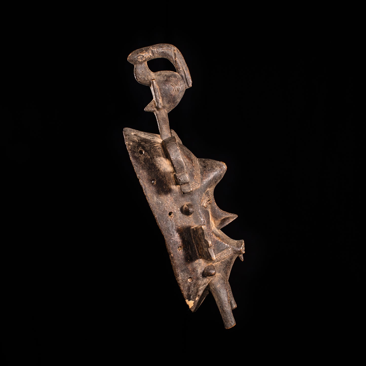 Tribal Masks; Traditional; Collection; Other African; Masks in costumes; African Kpelie Face Mask, Wood, Senufo Tribe