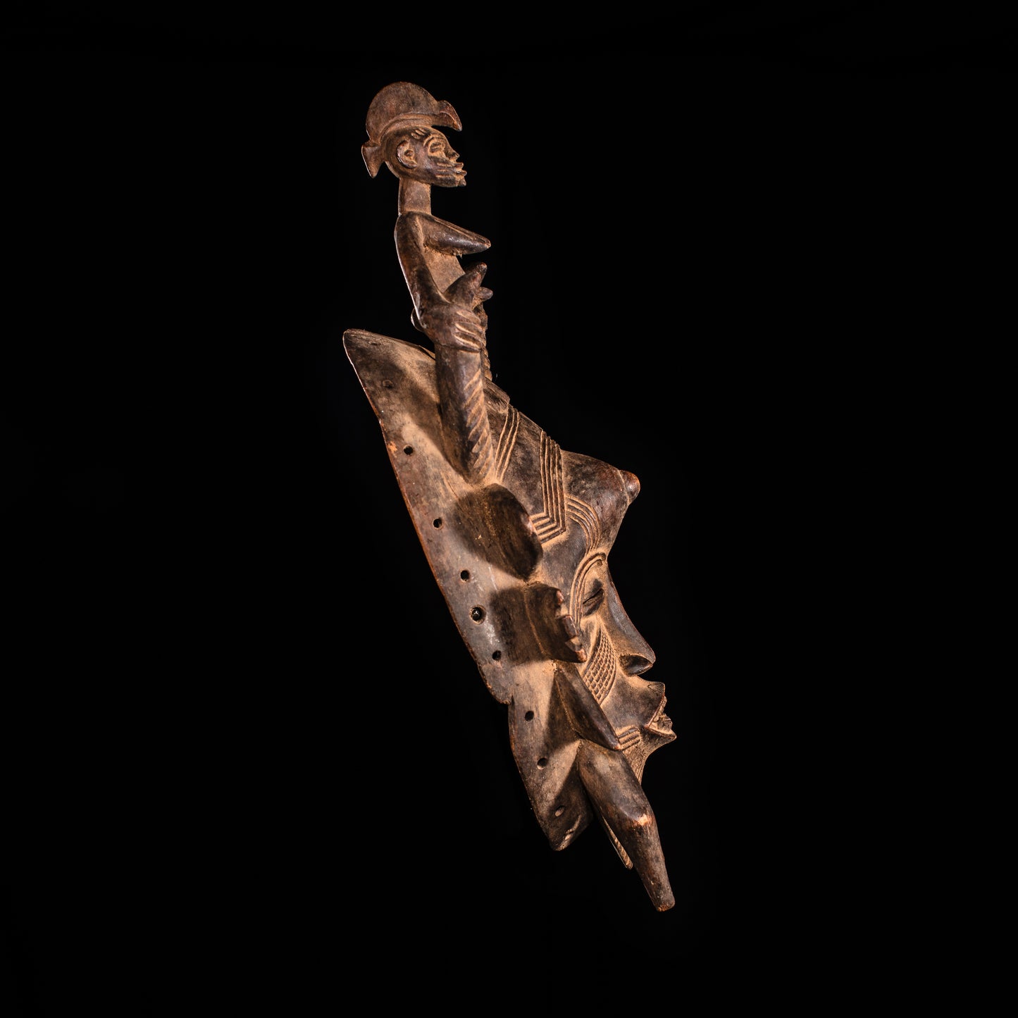 Tribal Masks; Traditional; Collection; Other African; Masks in costumes; Kpelie Face African Mask, Senufo Tribe, Wood