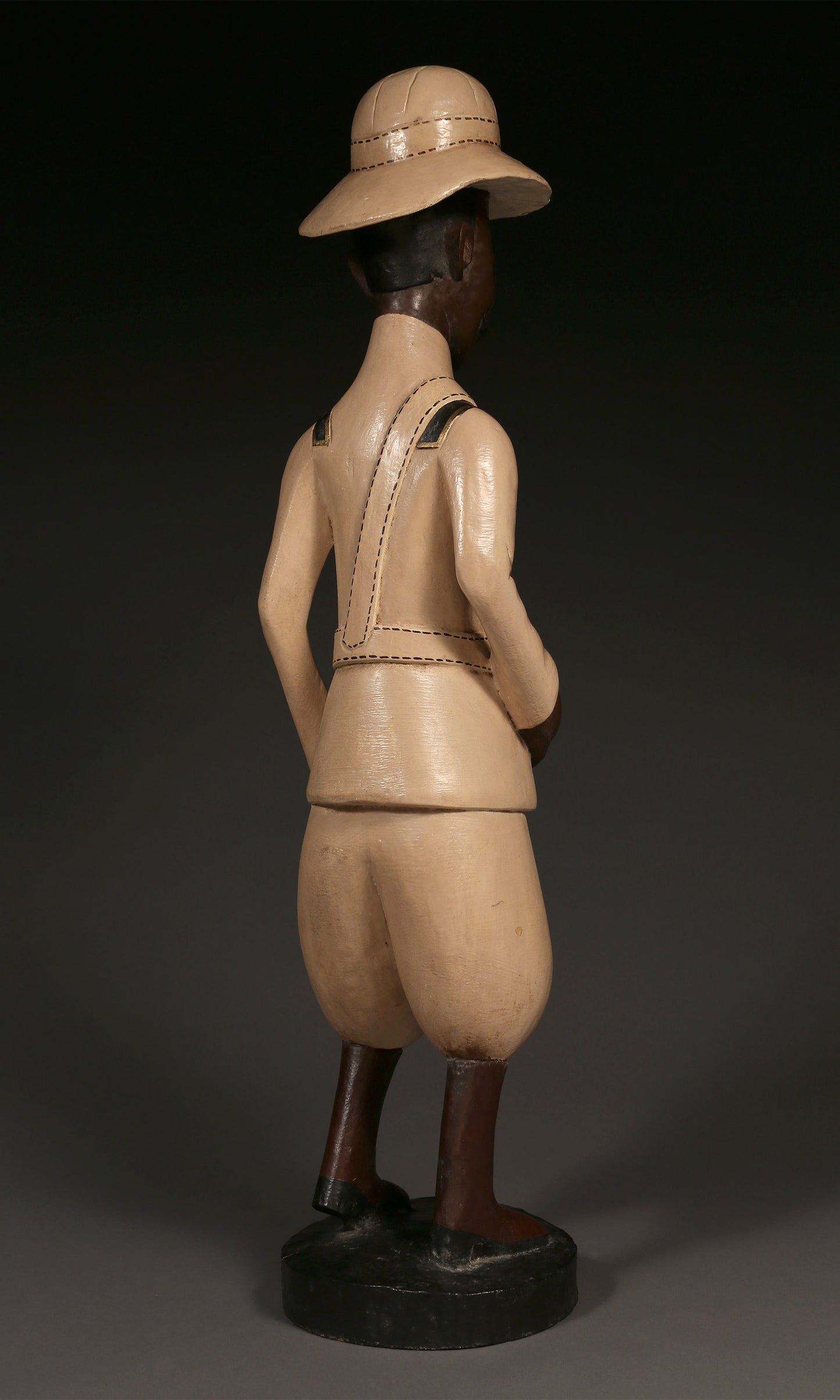 Handcrafted Sculptures and Statues;Collection; Other African; Military Officer Carved Wood Painted, Crafted Sculpture, African Artwork