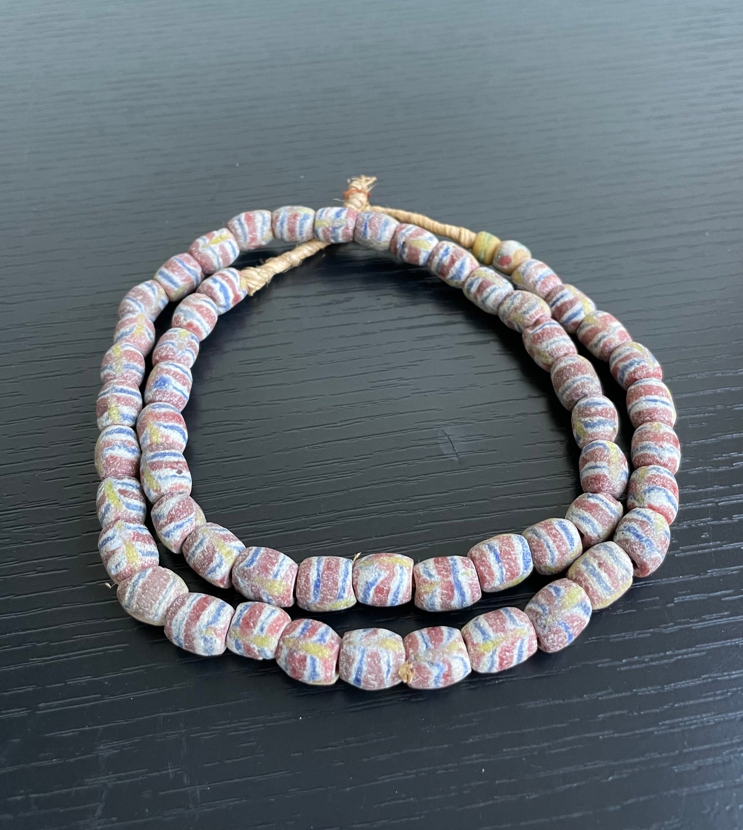 Handcrafted Trade Beads - African Plural Art - African Art - Beads - Embellishments - Trims - African Krobo Beads, Handcrafted, Vintage Glass Powder