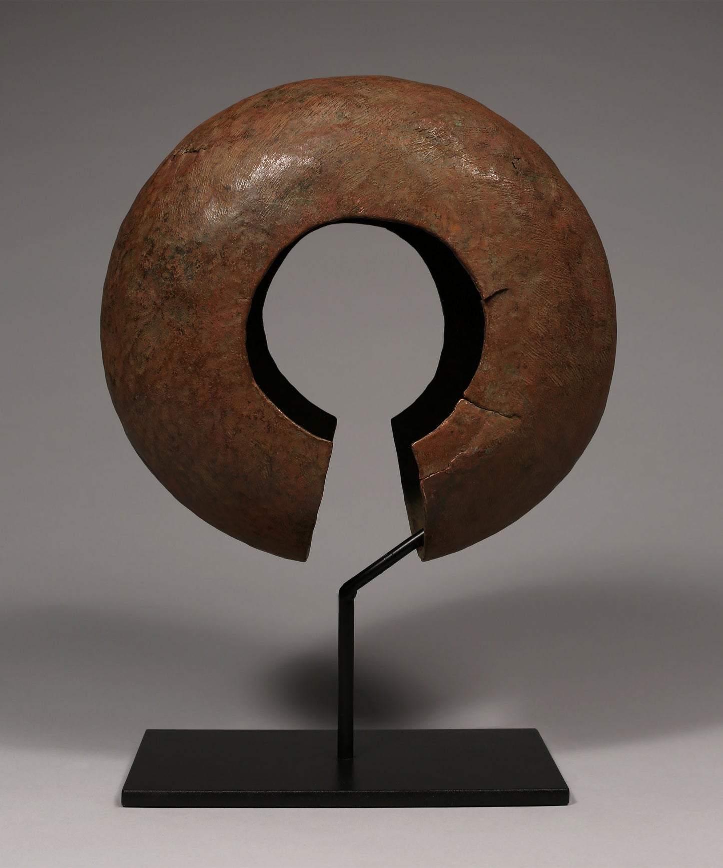 Tribal Objects; Artwork; Collection; Other African; Copper Anklet Currency, Mbole Tribe, D.R. Congo, Forged Iron, African Artwork Artifact
