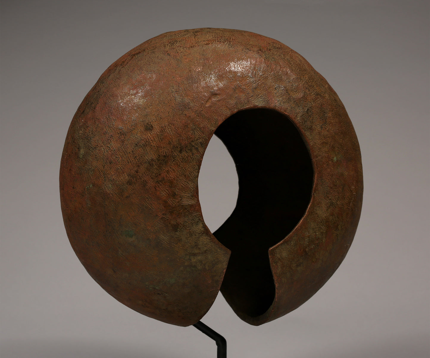 Tribal Objects; Artwork; Collection; Other African; Copper Anklet Currency, Mbole Tribe, D.R. Congo, Forged Iron, African Artwork Artifact