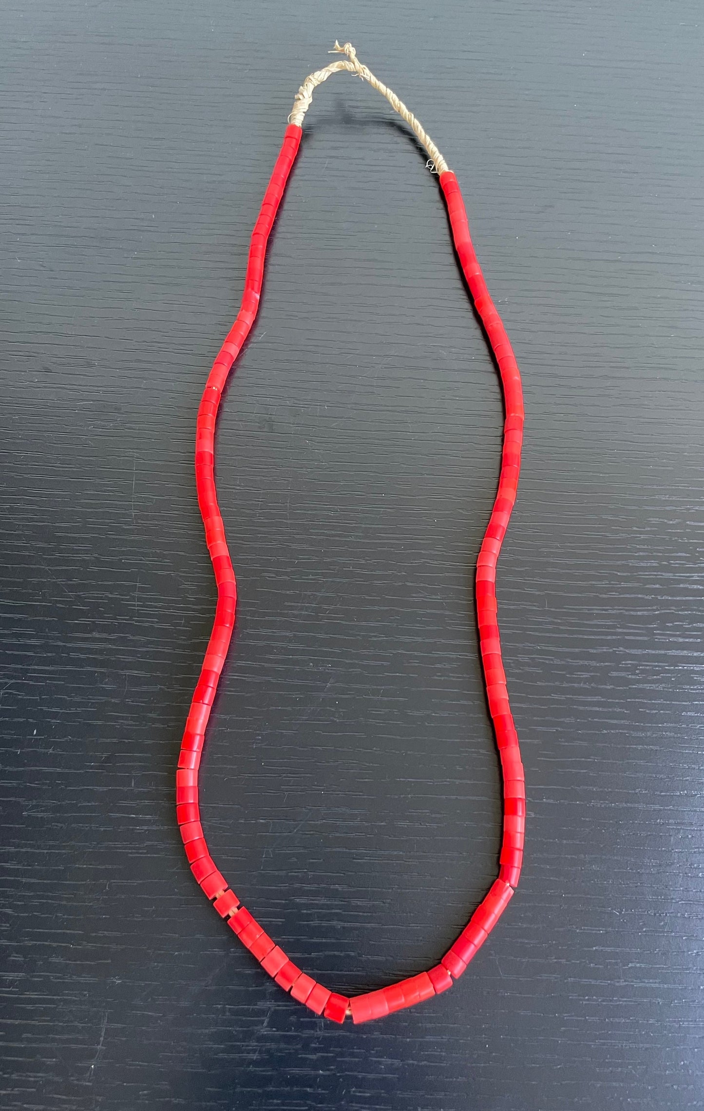 Handcrafted Trade Beads - African Plural Art - African Art - Beads - Embellishments - Trims - Red Glass Trade Beads Necklace, African