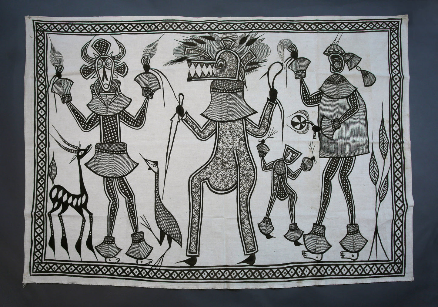 Handcrafted Textiles; Collection; Other African; Crafted Senufo Cotton Fabric, Dyed African Mudcloth, Wall Decor Textile