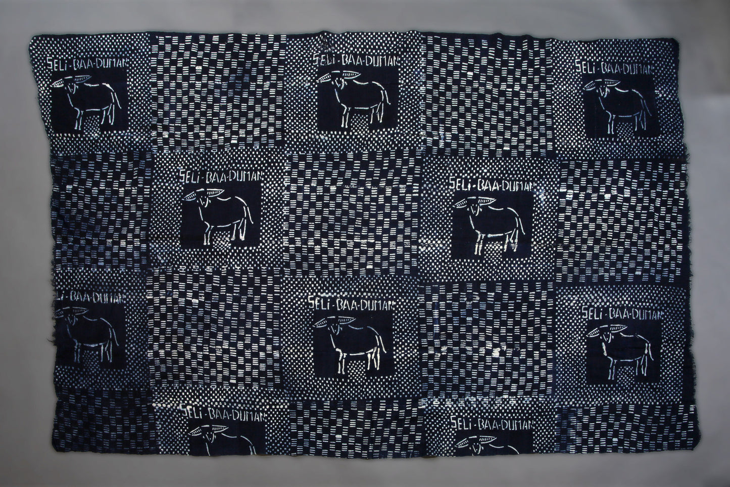 Handcrafted Textiles;Woven Fabrics Of Jute Or Of Other Textile Bast Fibers;Vintage African Textile, Hand Spun Cotton Cloth, Resist Dyed Indigo Fabric