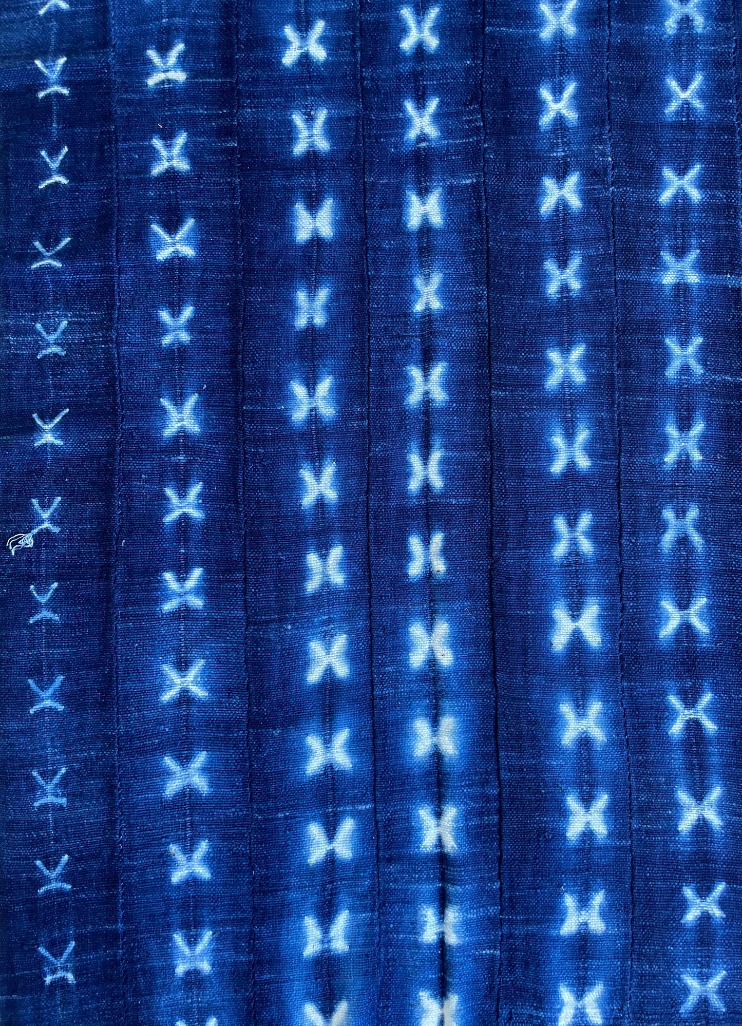 Handcrafted Art Textiles; Textiles In Art and Other African; Traditional; Vintage; Vintage African Indigo, Tie Dyed Blue Cotton Textile Scarf