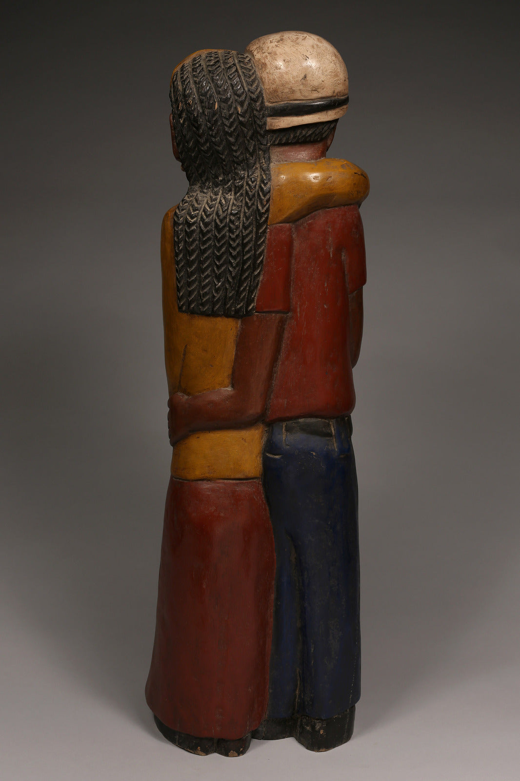 Handcrafted Sculptures and Statues;Collection; Other African; Decorative Friendship Sculpture, Handmade Painted Wooden, African Artwork