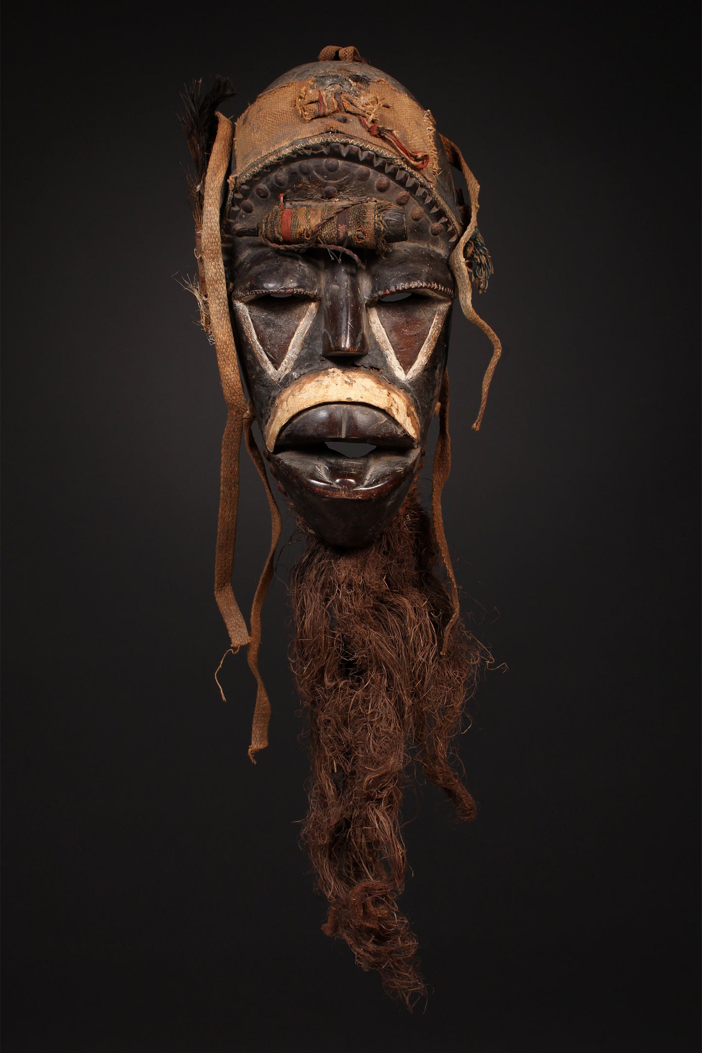 Tribal Masks;African Art Bete Mask, Carved Wood, West Africa