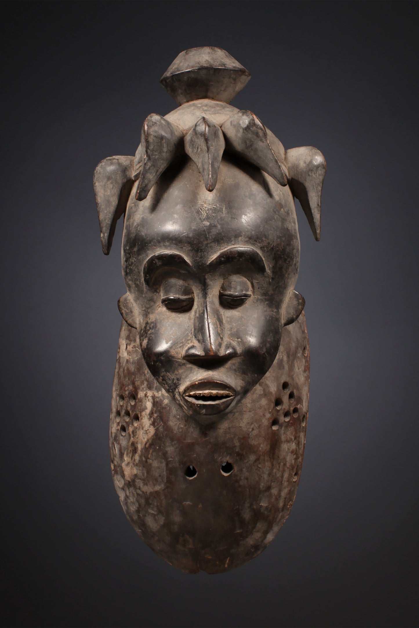 Tribal Masks;Authentic, Rare,Senufo Wall Decor Mask, Carved Wooden African Mask