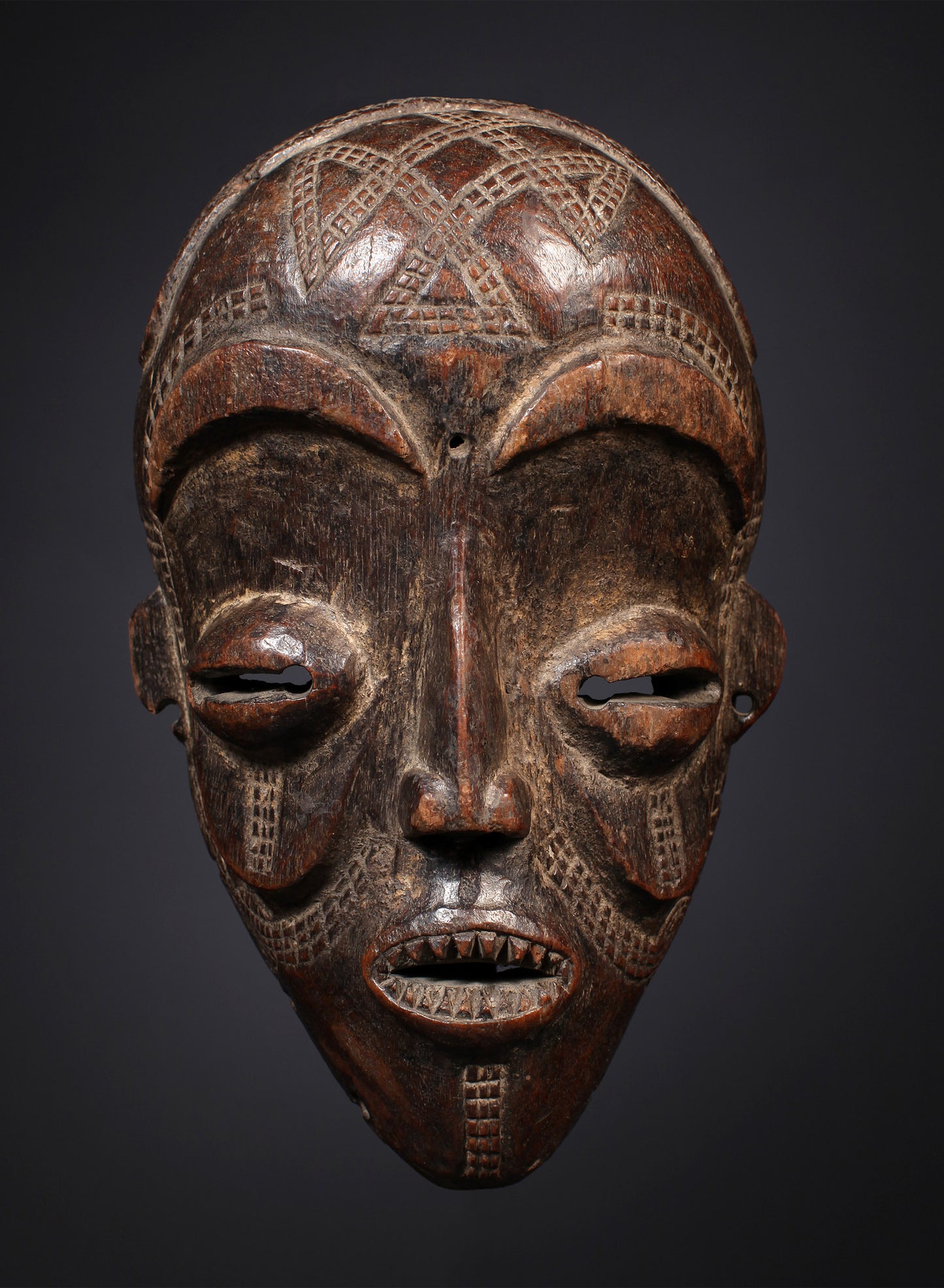 Tribal Masks; Traditional; Collection; Other African; Masks in costumes; Chokwe Mask, Wood, D.R Congo, African Art