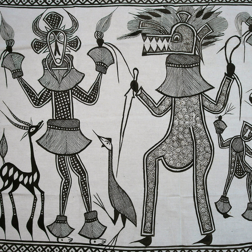 Handcrafted Textiles; Collection; Other African; Crafted Senufo Cotton Fabric, Dyed African Mudcloth, Wall Decor Textile