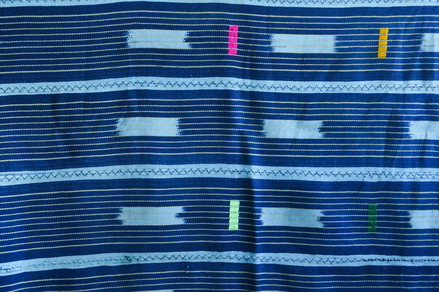 Handcrafted Art Textiles; Woven Fabrics; Other African; Indigo Based; Cotton; Traditional; Intricate Patterns; Home Decor; African Baule Tie Dye Mudcloth Fabric, Baule Ikat Cotton Textile, Wall Decor Throw Blanket