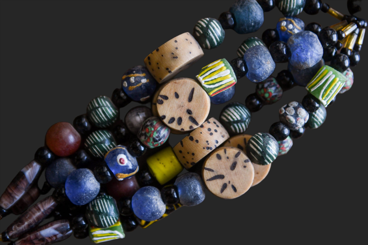 Tribal Art Necklaces;Jewelry in Necklaces; Handmade; African Necklaces; Beadwork Jewelry; Thereof; Necklace Design; Collection;African Trade Glass Beads Necklace, Statement Tribal Jewelry