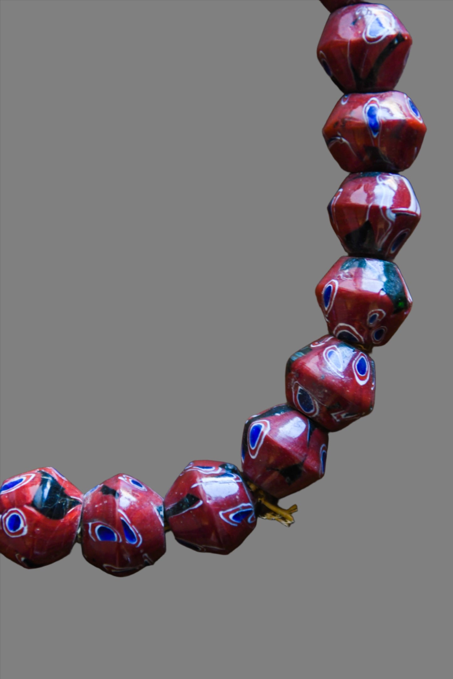 Tribal Art Trade Beads; Beads in Embellishments and Trims; Other African ; Collectors' ; Kiffa African, Glass Trade Beads Necklace