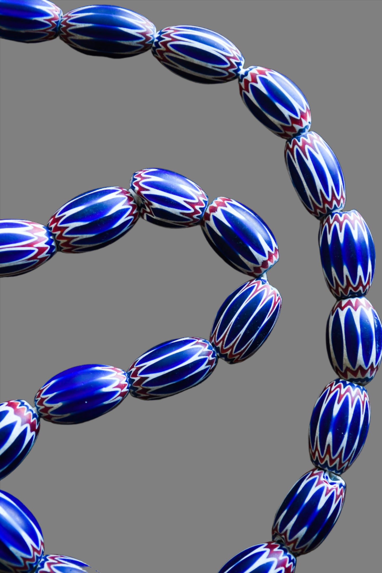Tribal Art Trade Beads; Beads in Embellishments and Trims; Jewelry Making; Other African ; Collectors' ; Chevron Millefiori Beads, African Art Trade Beads Necklace
