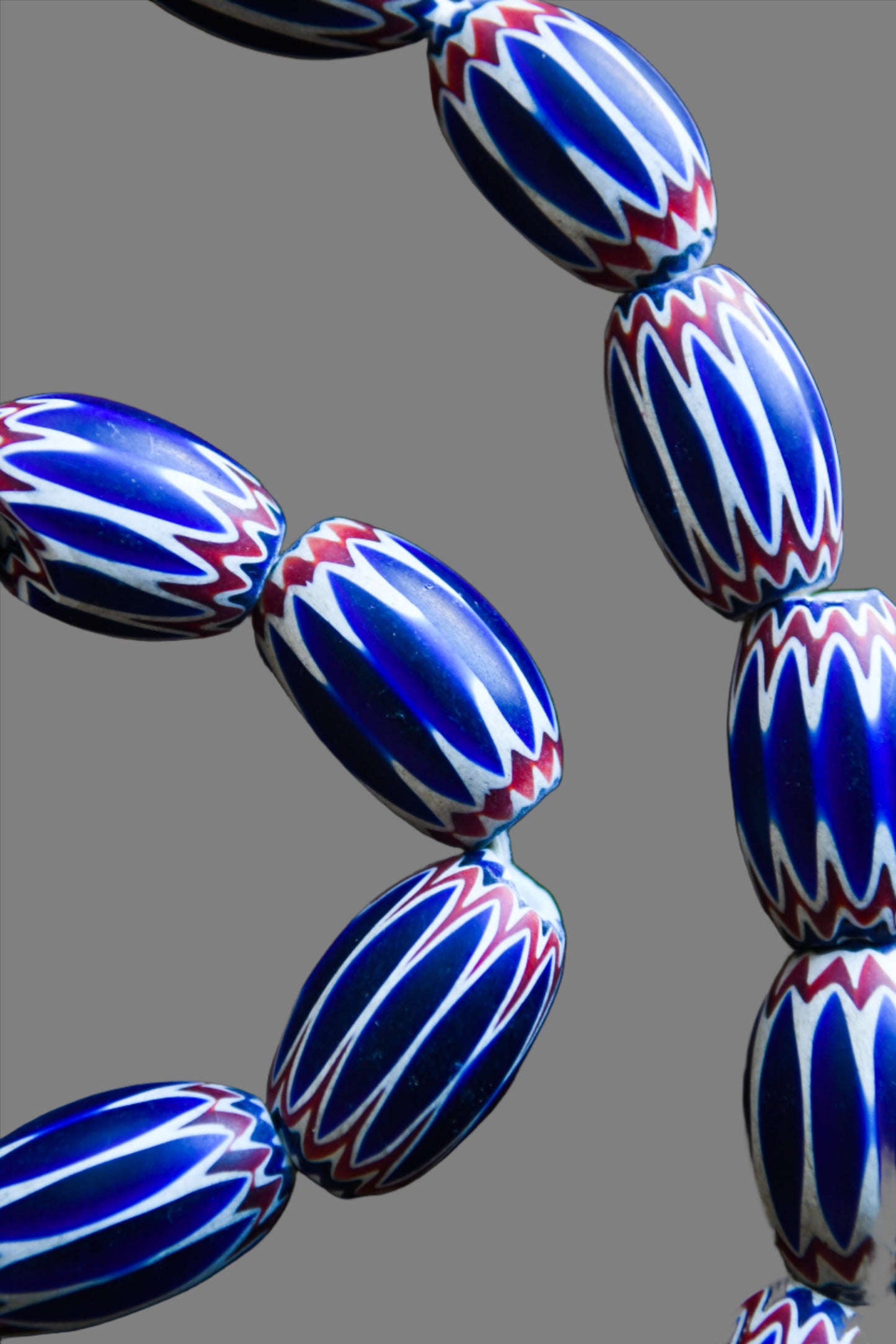 Tribal Art Trade Beads; Beads in Embellishments and Trims; Jewelry Making; Other African ; Collectors' ; Chevron Millefiori Beads, African Art Trade Beads Necklace