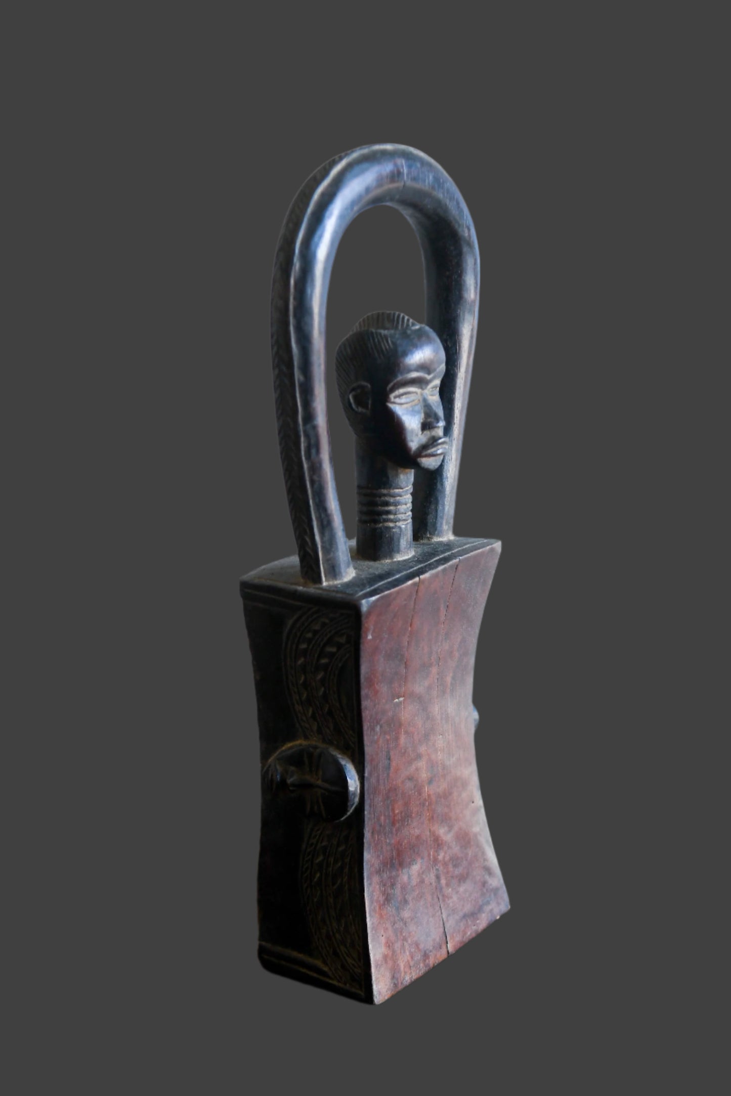 Tribal Objects; Artwork; Collection; Other African; Dan Figure Headrest Masks Sculpture, Carved Wooden, African Tribal Object