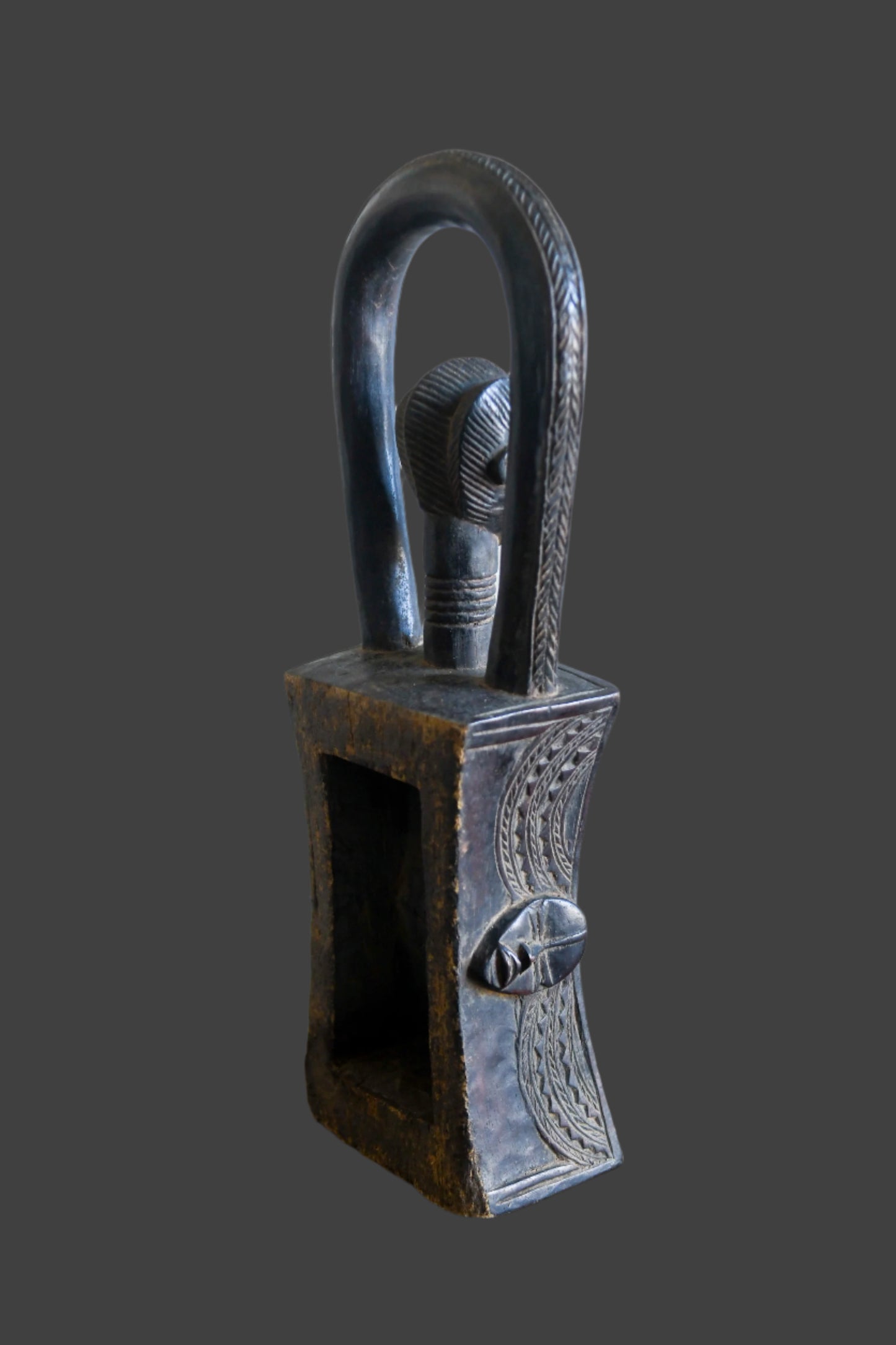 Tribal Objects; Artwork; Collection; Other African; Dan Figure Headrest Masks Sculpture, Carved Wooden, African Tribal Object