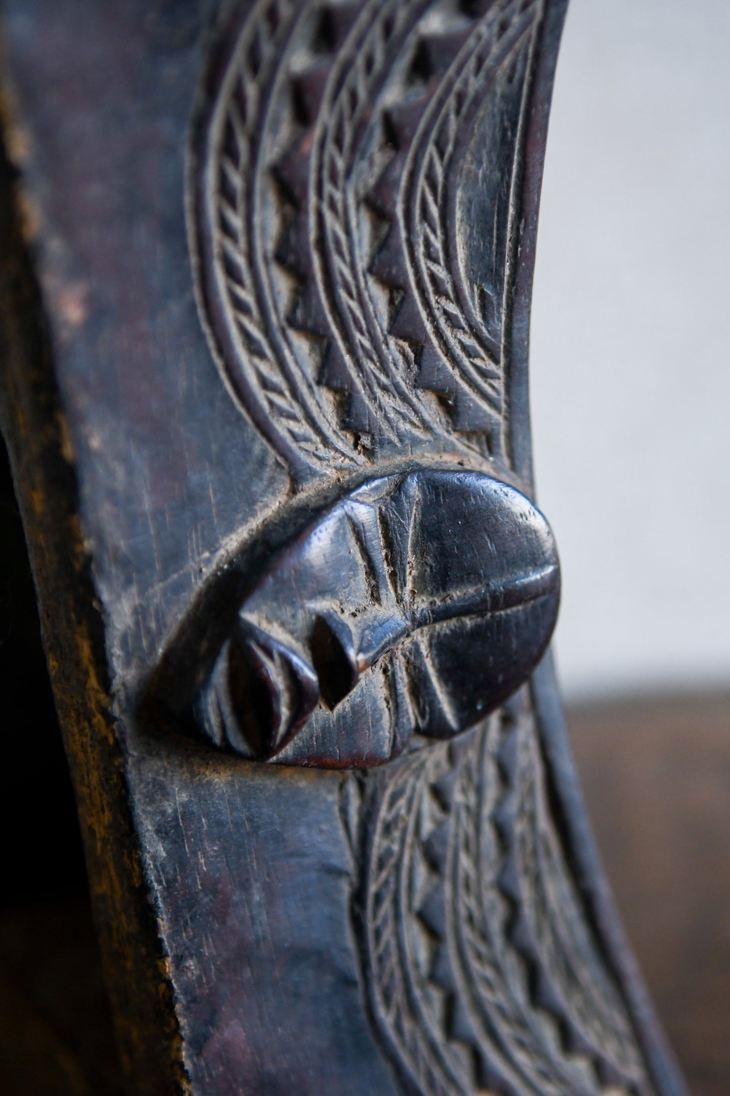 Tribal Objects; Artwork; Collection; Other African; Dan Figure Headrest Masks Sculpture, Carved Wooden, African Tribal Object