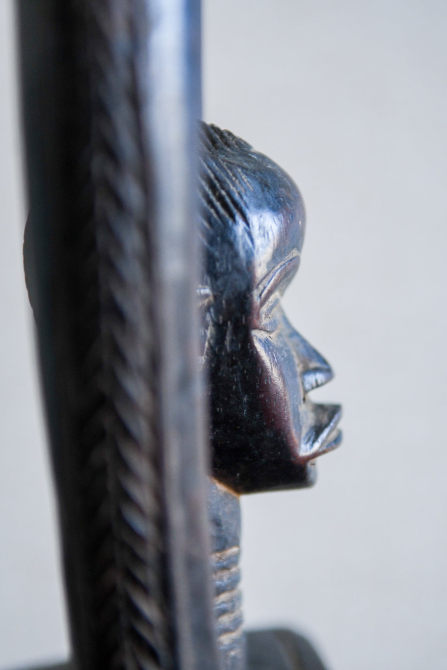 Tribal Objects; Artwork; Collection; Other African; Dan Figure Headrest Masks Sculpture, Carved Wooden, African Tribal Object