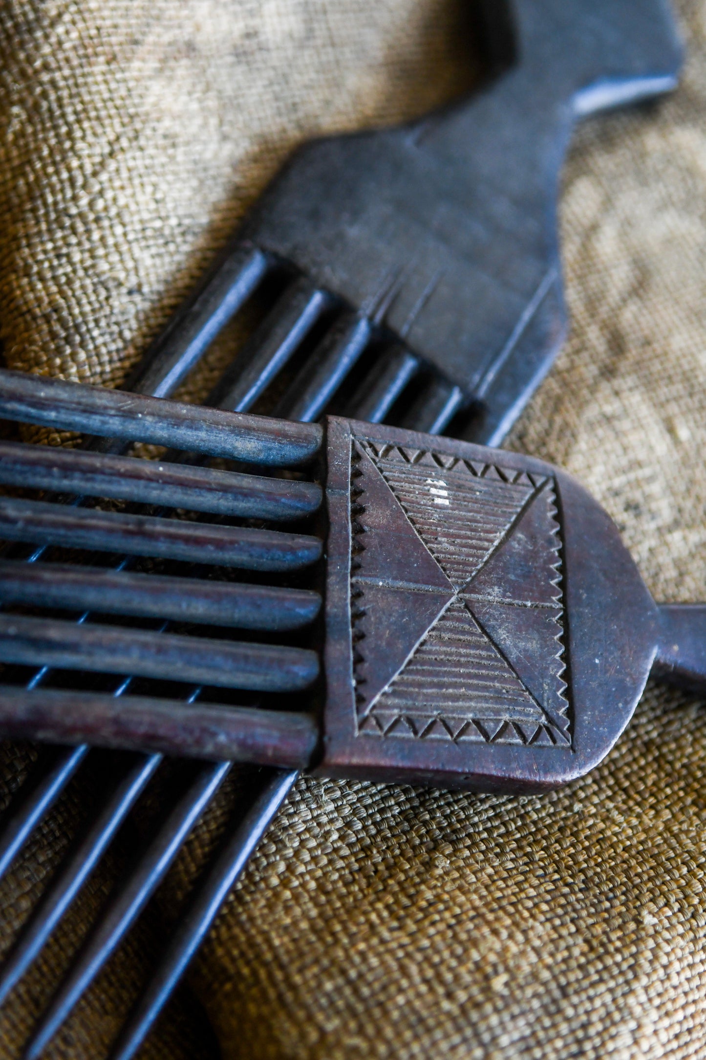 Tribal Objects - African Plural Art - African Art - Objects - Artwork - Decor - Pair of Ashanti Combs, Carved Wood, African, Tribal Art Object