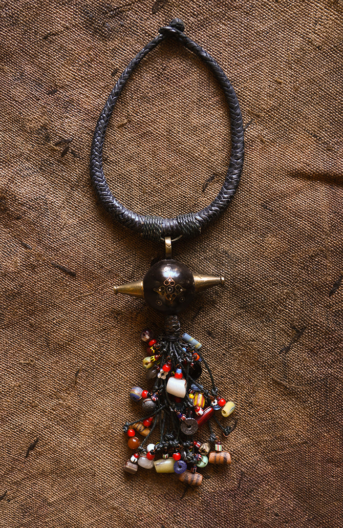 Handcrafted Necklaces - African Plural Art - African Art - Necklaces - Jewelry - Statement Tribal Jewelry Necklace, Trade Beads Pendant, African