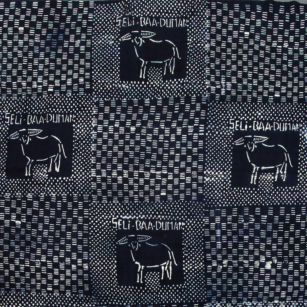 Handcrafted Textiles;Woven Fabrics Of Jute Or Of Other Textile Bast Fibers;Vintage African Textile, Hand Spun Cotton Cloth, Resist Dyed Indigo Fabric